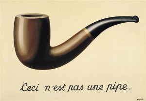 Image of pipe and caption 'this is not a pipe'