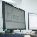 Monitor displaying software development code