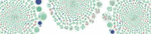 Schematic representation of data lakes with smaller and larger bubbles