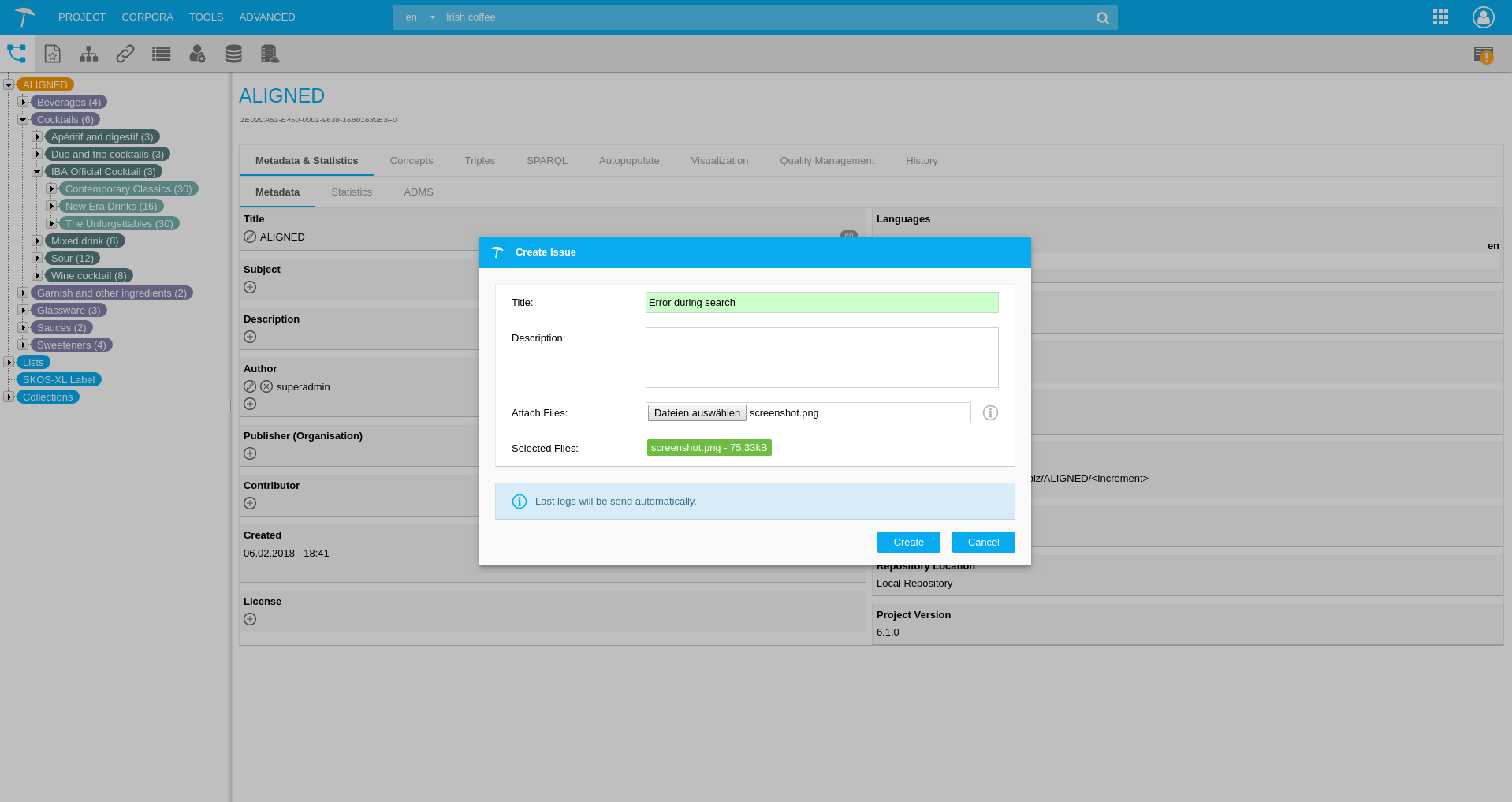 Integrated Issue Reporting in PoolParty